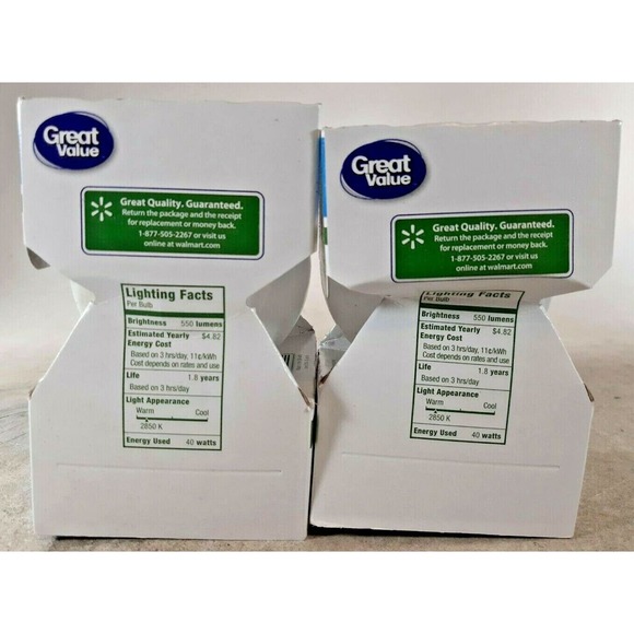 Globe Light Bulbs 2 Great Value 40-Watt G25 White HD+ Light 550 Lumens - Picture 2 of 3